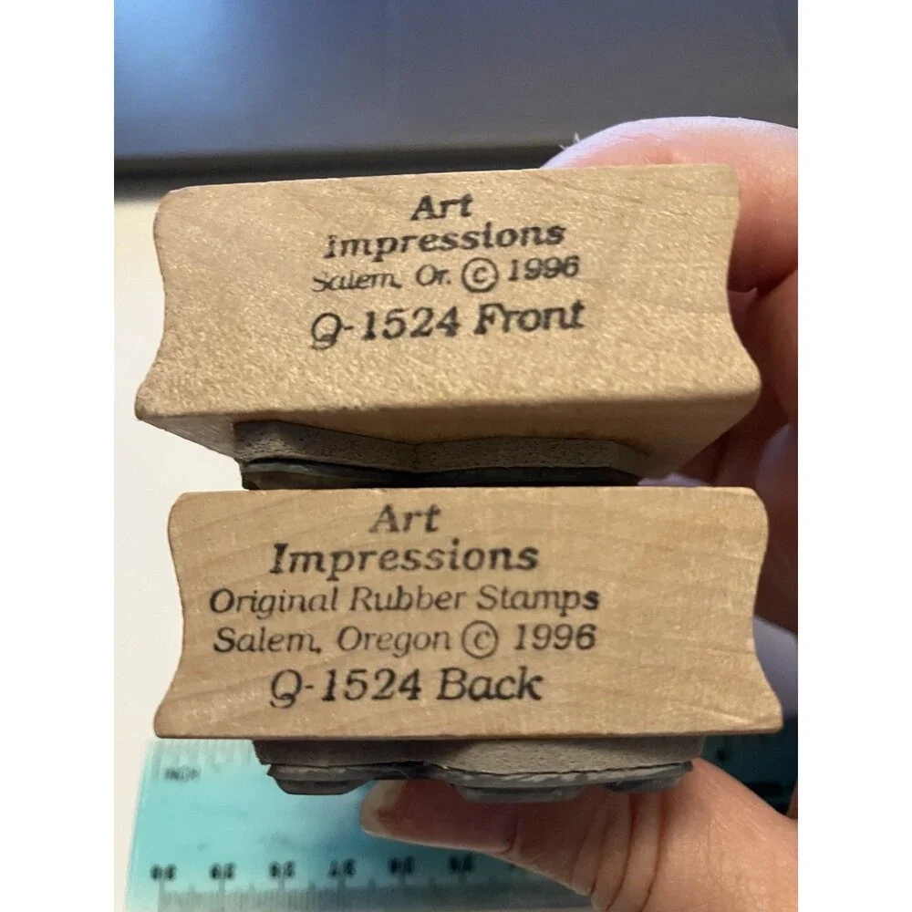 Art Impressions Boy Rubber Stamps Face Back Stool Slingshot Wood Mount Q-1524
